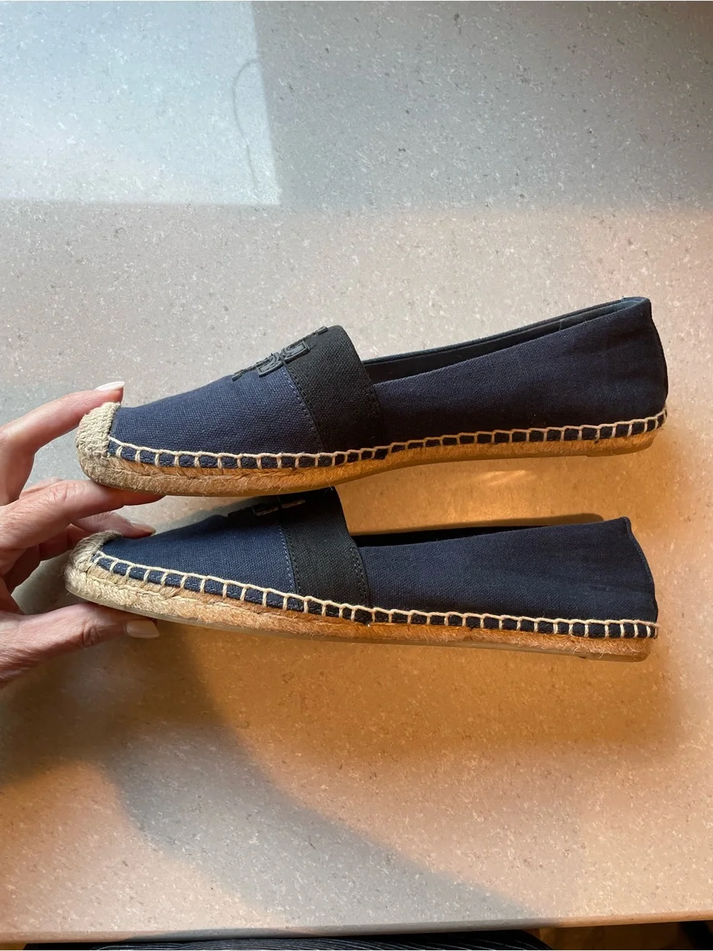 Tory Burch Weston Flat Espadrille | Navy & Black